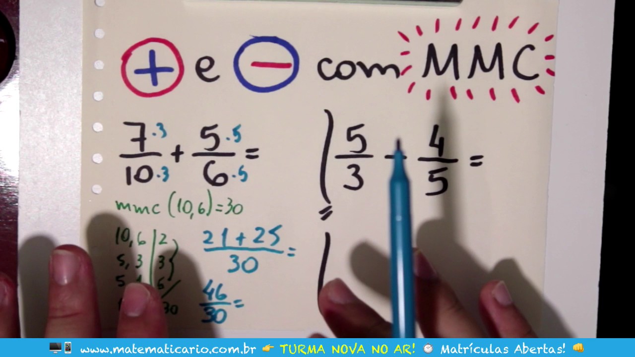 ⏱ ADIÇÃO E SUBTRAÇÃO DE FRAÇÕES COM MMC 👉 Minuto Matemática