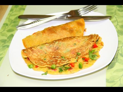 Classic Besan Veggie Video Recipe | No Eggs Omelette | Vegan Chickpea Flour Omelette
