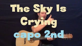The Sky Is Crying (SRV) Easy Guitar Lesson Capo 2nd Fret Strum Chord How to Play Tutorial