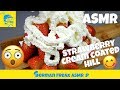 ASMR Eating Whipped Cream Coated Strawberry Hill Strawberries With Whipped Cream