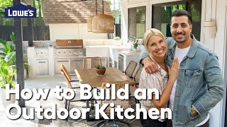 Lowe's Do it Yourself Outdoor Kitchen BlendingBackyardMakeover
