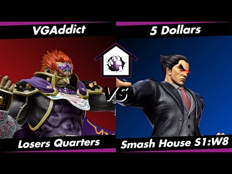 Smash House S1:W8 LQF - VGAddict (Ganon) vs. 5 Dollars (Kazuya)