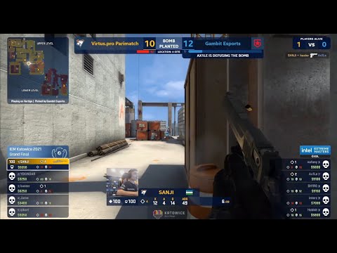 SANJI 4 KILLS SAVE VIRTUS PRO vs GAMBIT ESPORTS - IEM KATOWICE GRAND FINAL 2021 - CSGOCLIPS