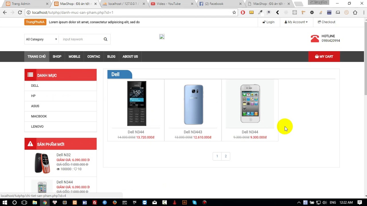 Bài 18 : Xây dựng website bán hàng bằng php : Chi tiết sản phảm