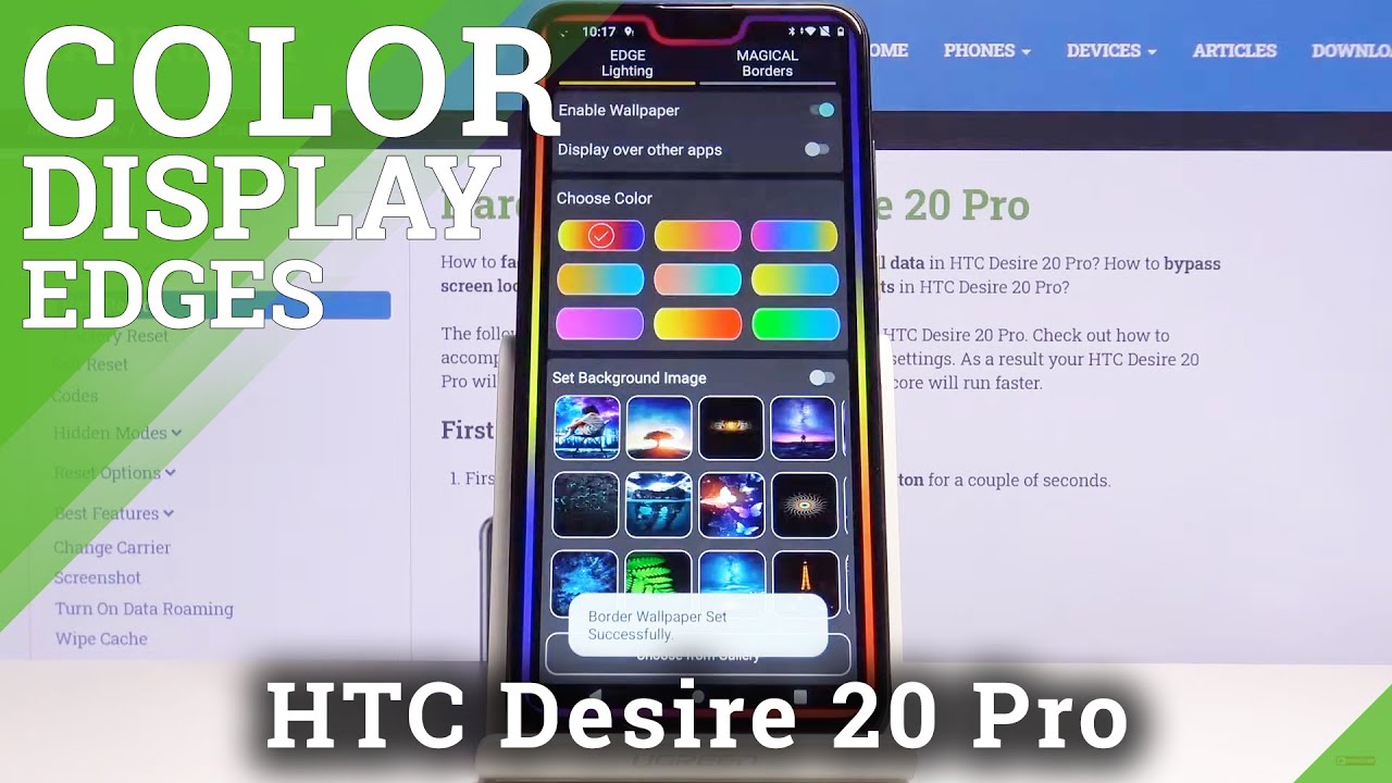 How to Apply Lighting Edges on HTC Desire 20 Pro - Download Colorful Display Edges