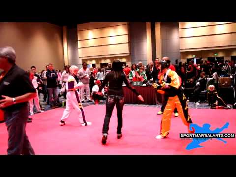 Ashley Dahlquist vs Gina Thornton - Women's Sparring - Amerikick Internationals 2014 Merge