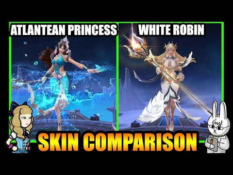 KADITA WHITE ROBIN SPECIAL SKIN VS. ATLANTEAN PRINCESS SKIN - MLBB SKIN COMPARISON SERIES