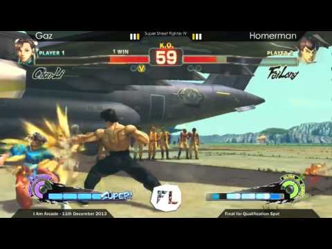I Am Arcade - Qualifier - Gaz (Chun-Li) vs Homerman (FeiLong) - Final - 2013/12/11 - SSFIV:AE