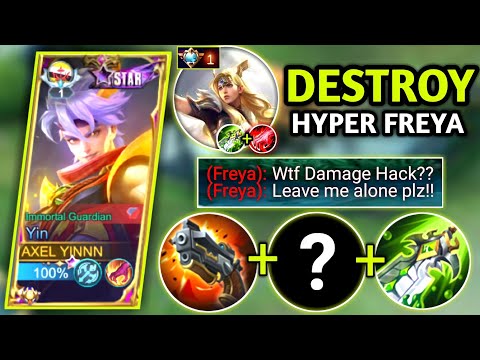 TRY THIS BUILD TO COUNTER PRO HYPER FREYA IN MIDLANE | YIN BEST BUILD & EMBLEM 2023 | MOBILE LEGENDS