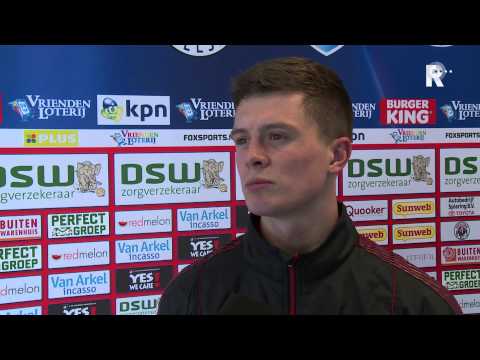 Verdediger Bas Kuipers voorafgaand aan FC Twente-Excelsior