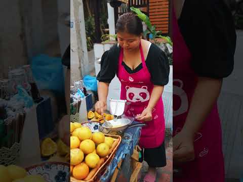 100% Fresh! Orange Juice🍊 | Laos Street Food | Laos🇱🇦 | Luang Prabang #shorts