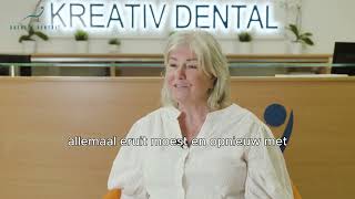 Een zeer tevreden Nederlandse dame met een volledig nieuw gebit!