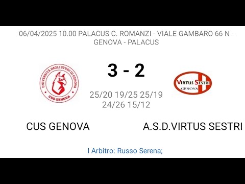 Prima Divisione 2024/25 Cus Genova vs Virtus Sestri