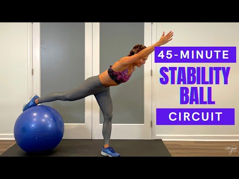 Fat Burning Stability Ball Workout//45-Minutes//Full Body//Home Workout