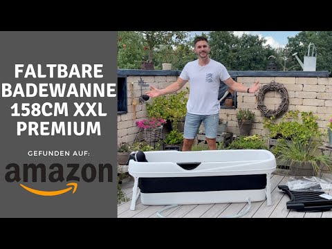 CRS faltbare Badewanne XXL 158cm in der PREMIUM Version Schwarz. Klappwanne / mobile Badewanne