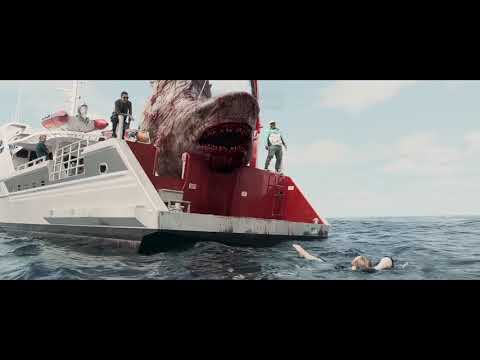 Megalodon Jumps Out Of Water Scene-THE MEG