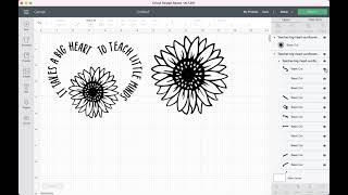It takes a big heart to teach little minds | SVG quote with sunflower in Cricut Design Space