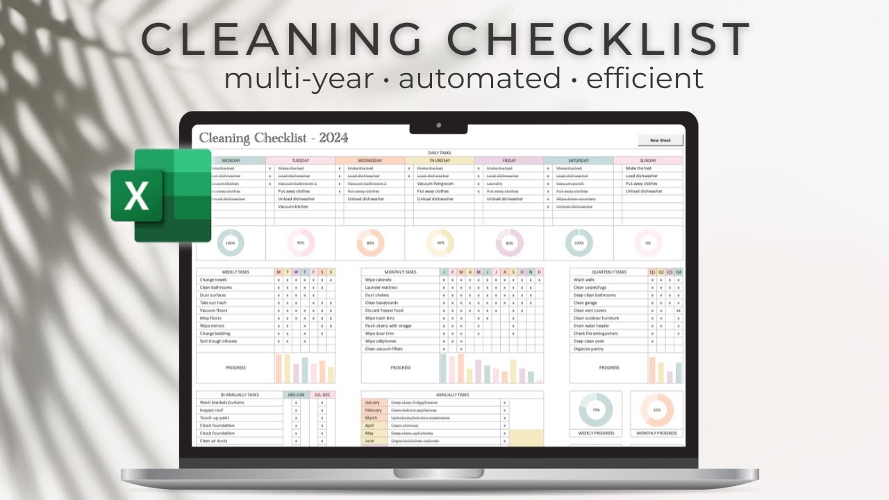 Excel Cleaning Checklist Template