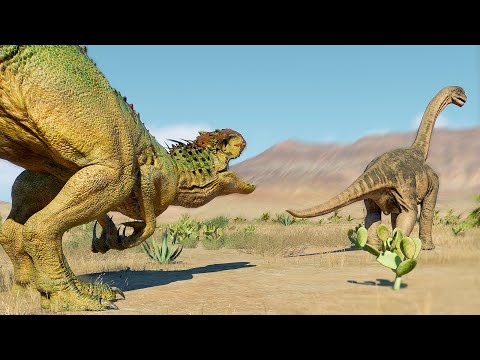 INDOMINUS REX vs CARNOTAURUS HUNTING HERBIVORES - Jurassic World Evolution 2