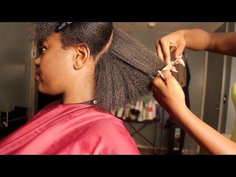 Natural Hair Salon Visit || Blowdry & Trim
