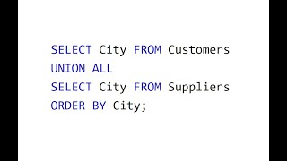 Download the video "SQL UNION ALL Operator  (Combine the result-set of two or more SELECT statements)"