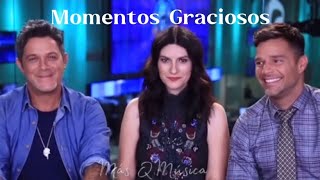 MOMENTOS GRACIOSOS 🤣 DE Alejandro Sanz, Laura Pausini y Ricky Martin #letra #masqmusica