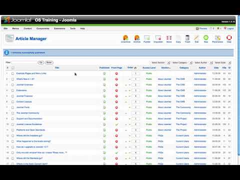 Joomla 1 5 Beginner Lesson 18 Article Manager