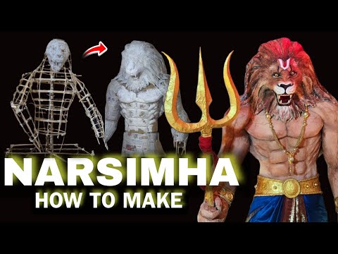 How To Make Mahavatar Narsimha Using Cardboard At Home | Easy DIY Cardboard Sculpture Tutorial