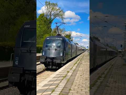 ÖBB Umleite Railjet fährt mit Signatur 22 Taurus als RJX 69 nach Wien Hbf in M-Moosach durch