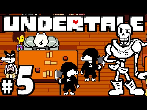 UNDERTALE Blind Gameplay Playthrough PART 5 - VS Papyrus Boss Fight, Snowdin Town NPCs & Shop