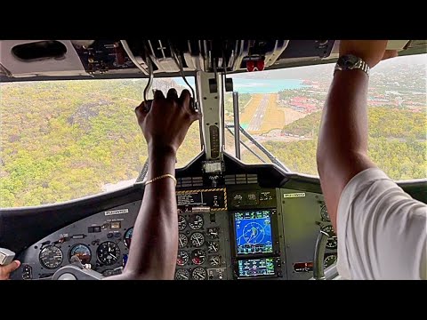 INSANE Windy Landing at St. Barth! | Winair Twin Otter Battles Brutal Turbulence on Final Approach