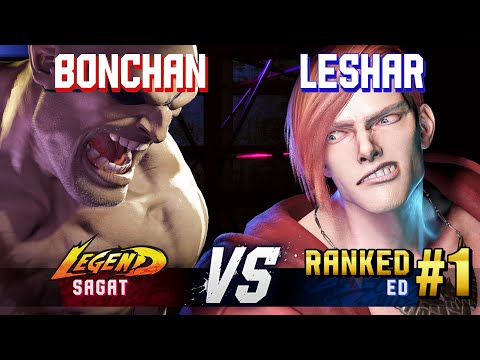 SF6 ▰ BONCHAN (Sagat) vs LESHAR (#1 Ranked Ed) ▰ High Level Gameplay