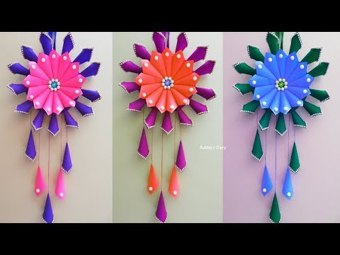Beautiful Paper Flower Wall Hanging - Easy Wall Decoration Ideas - Paper Craft - DIY Wall Decor Video