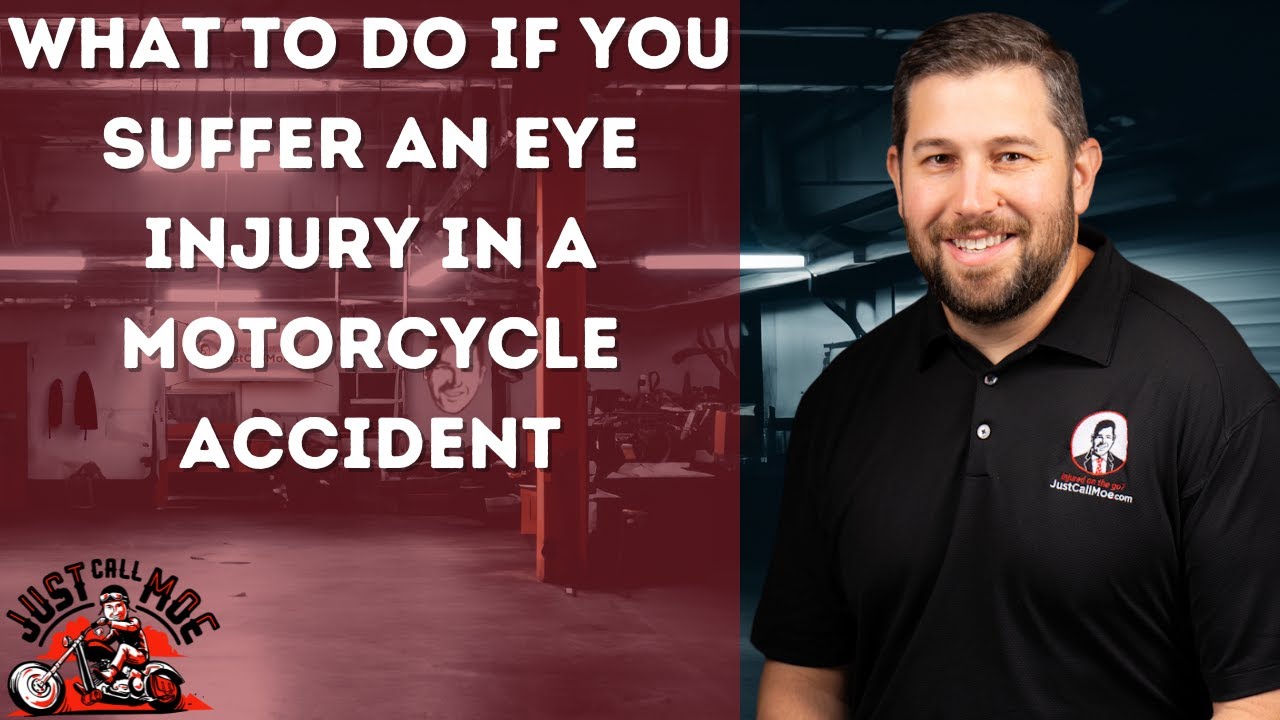 What should I do if I suffer an eye injury in a motorcycle accident?