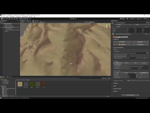 Generate Terrains with automatically applied textures in Unity with the Houdini Engine