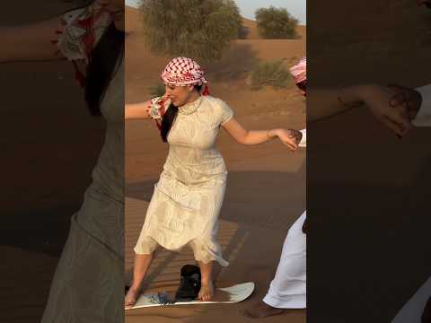Sheikh’s Daughter Tried Desert Slide in Dubai 🌴🏜️ | Shocking Fall 😱 #youtubeshorts #shortsfeed