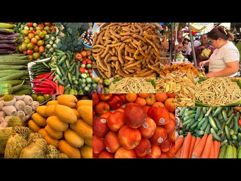 Amazing Marketplace ! Massive Street Market Scene Tour at Chuok Meas Market in Phnom Penh, Cambodia