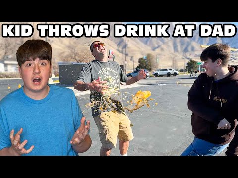 Kid Temper Tantrum Throws McDonalds Drink At Dad! [Original]
