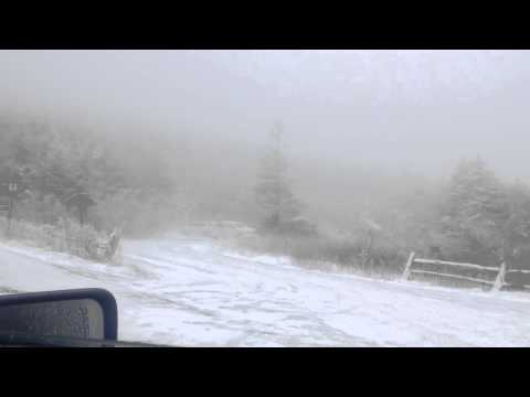 Blizzard conditions at Carvers Gap in the TN/NC state line