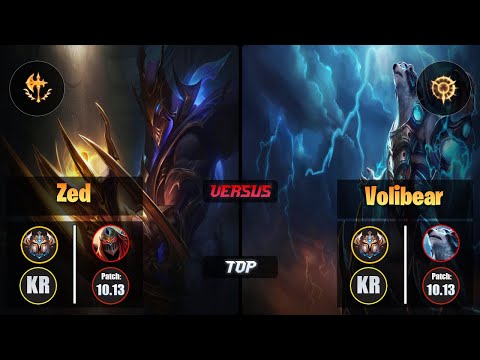 Challenger ZED [Conqueror] (Top) VS  VOLIBEAR - Challenger KR Patch 10.13