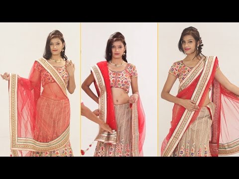 How to Wear Lehenga Saree Step by Step to Look Slim - Different