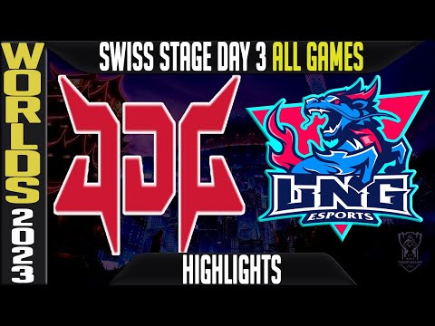 JDG vs LNG Highlights ALL GAMES | Worlds 2023 Swiss Stage Day 3 Round 3 | JDG Esports vs LNG Esports