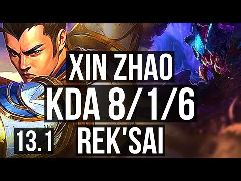 XIN ZHAO vs REK'SAI (JNG) | 8/1/6, 300+ games | EUW Master | 13.1