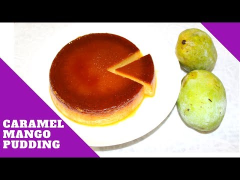 How To Make Mango Pudding Without Oven | Caramel Mango Flan Recipe | Mango Purin | Mango Dessert