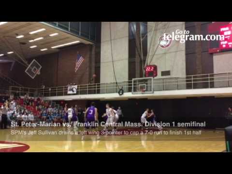 SPM's Jeff Sullivan drains a left wing 3-pointer to cap a 7-0 run to finish the 1st half and put Gua