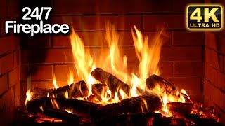 Relaxing Fireplace with Instrumental Christmas Music 24/7 🔥 LIVE Fireplace Christmas Music Stream