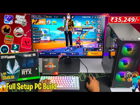 ₹35,249/- Fully 2k Gaming, 4k Video Editing & Live Streaming PC Build with Ryzen 5 + RTX 3060 🔥