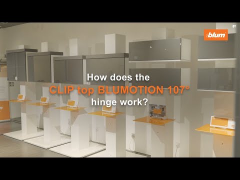 How does the CLIP top BLUMOTION 107° hinge work?