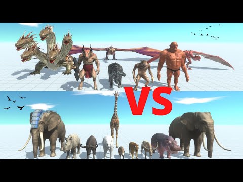 FANTASY Team VS MODERN MAMMALS Team - Animal Revolt Battle Simulator