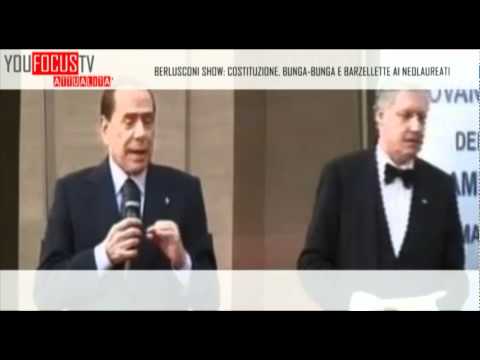 Berlusconi Show: Costituzione, Bunga-bunga e barzellette ai neolaureati